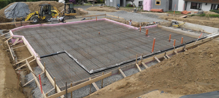 Bodenplatte vor dem Betonieren - Floss